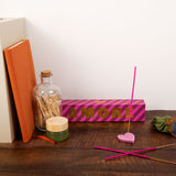 Amore Incense and Ceramic Holder - Fig & Citrus Scent with Pink Heart Ceramic Holder
