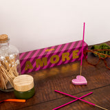 Amore Incense and Ceramic Holder - Fig & Citrus Scent with Pink Heart Ceramic Holder