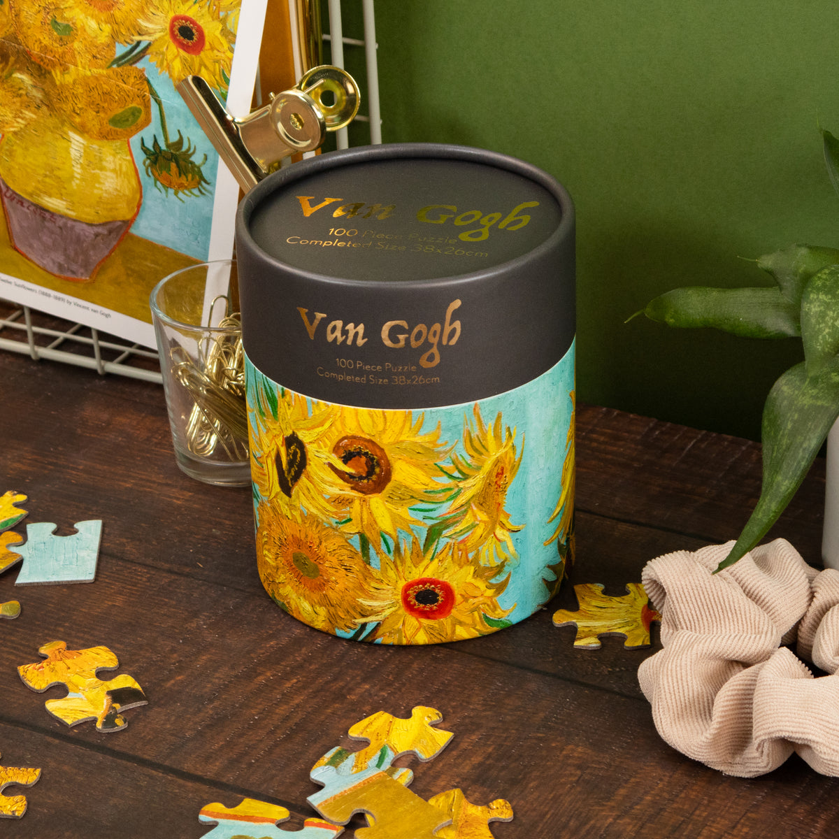Van Gogh Suflowers Jigsaw - 100 Piece Puzzle in a Gift-Ready Tube