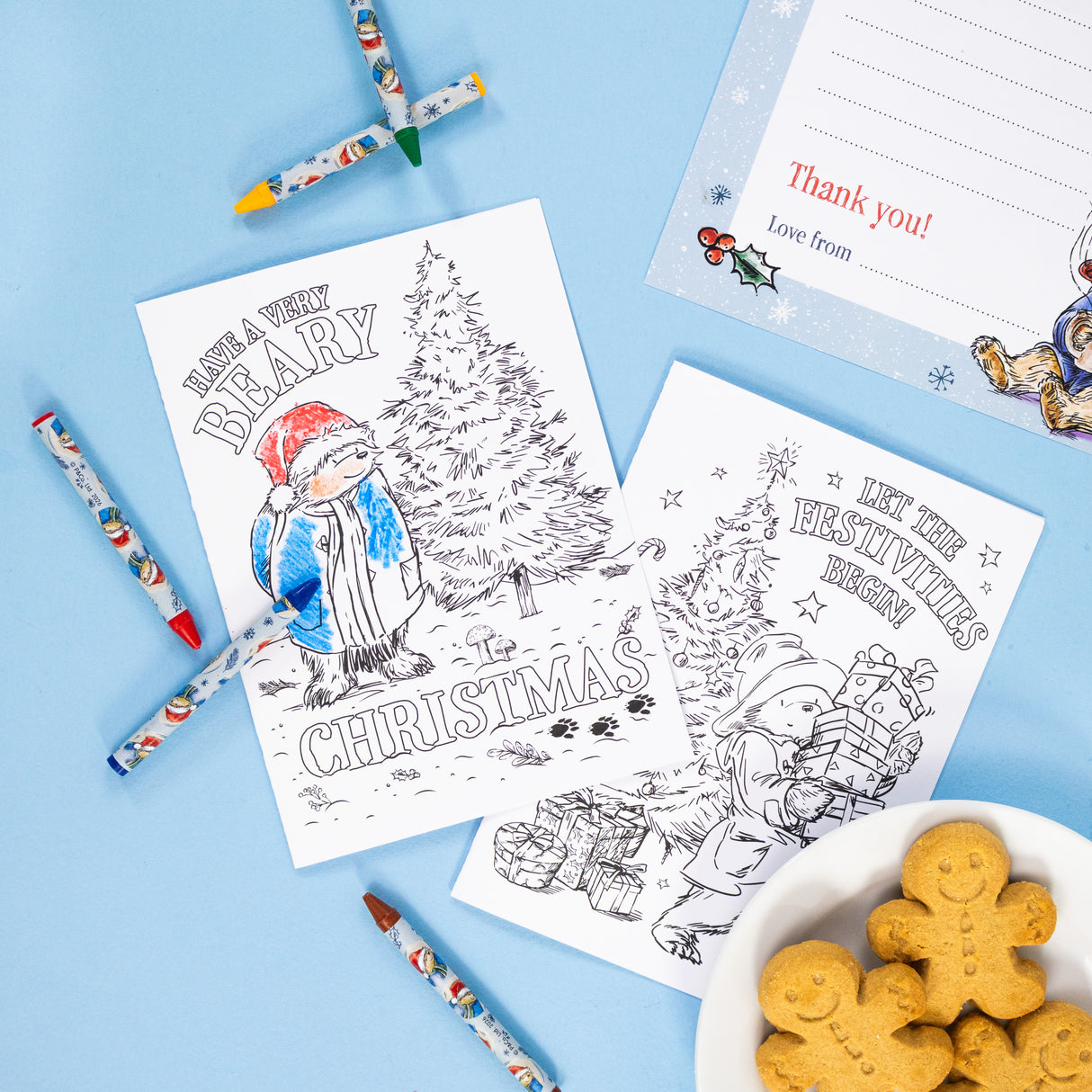 Paddington Colour Your Own Christmas Card Set