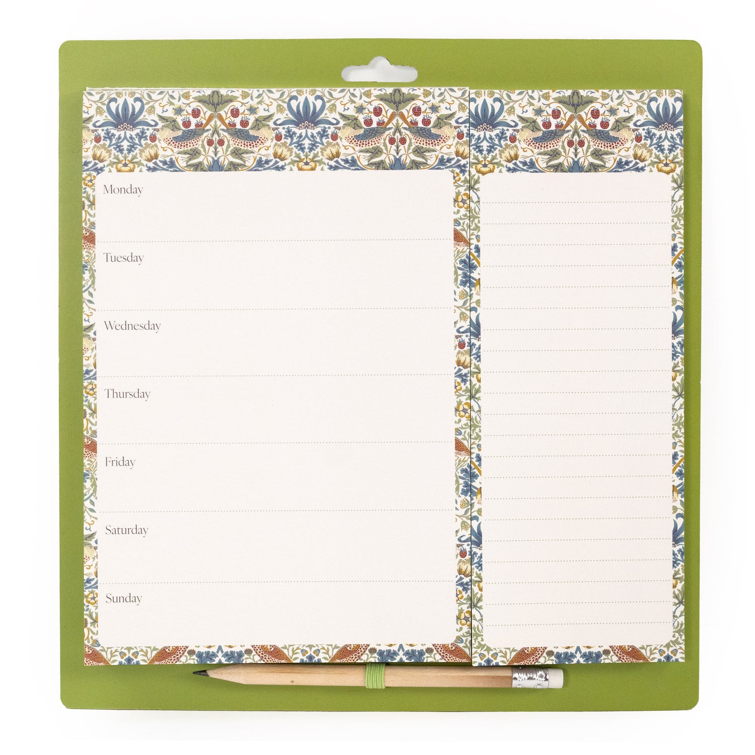 Magnetic Weekly Planner - William Morris Strawberry Thief Design