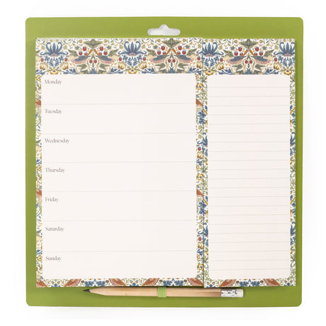 Magnetic Weekly Planner - William Morris Strawberry Thief Design