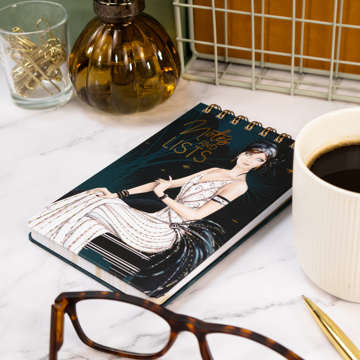 Chunky Notepad Jotter - Claire Coxon Art Deco Design
