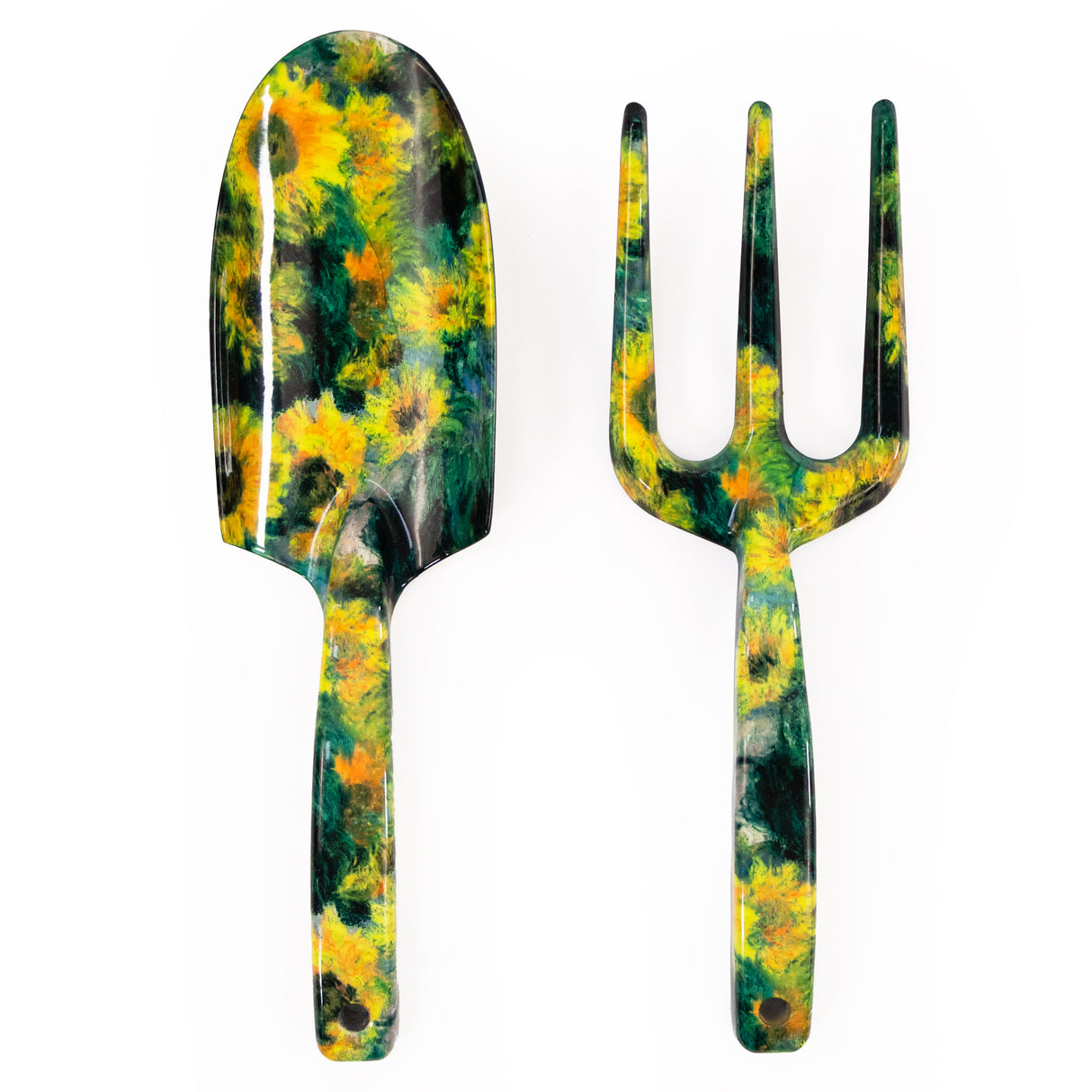Fork and Trowel Garden Tool Set - Monet's Bouquet of Sunflowers Design
