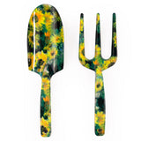 Fork and Trowel Garden Tool Set - Monet's Bouquet of Sunflowers Design