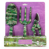 Fork, Trowel and Secateurs Garden Tool Set - Monet's The Japanese Footbridge Design