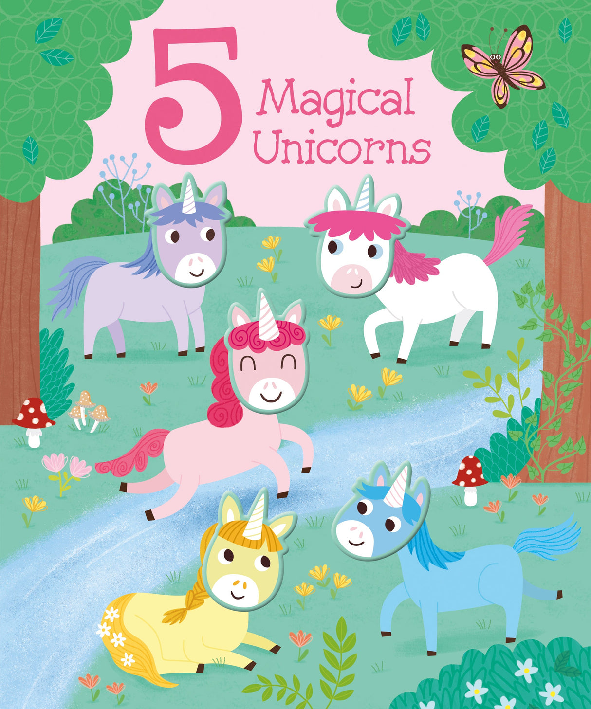 5 Magical Unicorns  - Children's Touch & Feel Silicone Book
