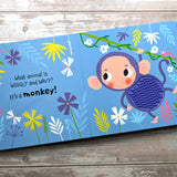 Touch and Feel In The Jungle Silicone Sound Book - Tactile Fun For Children Aged 3 Years Upward – 5 Sound Buttons To Press And Play