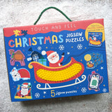 Touch and Feel Puzzle and Board Book Set – Santa’s Christmas Journey - Tactile Fun For Children