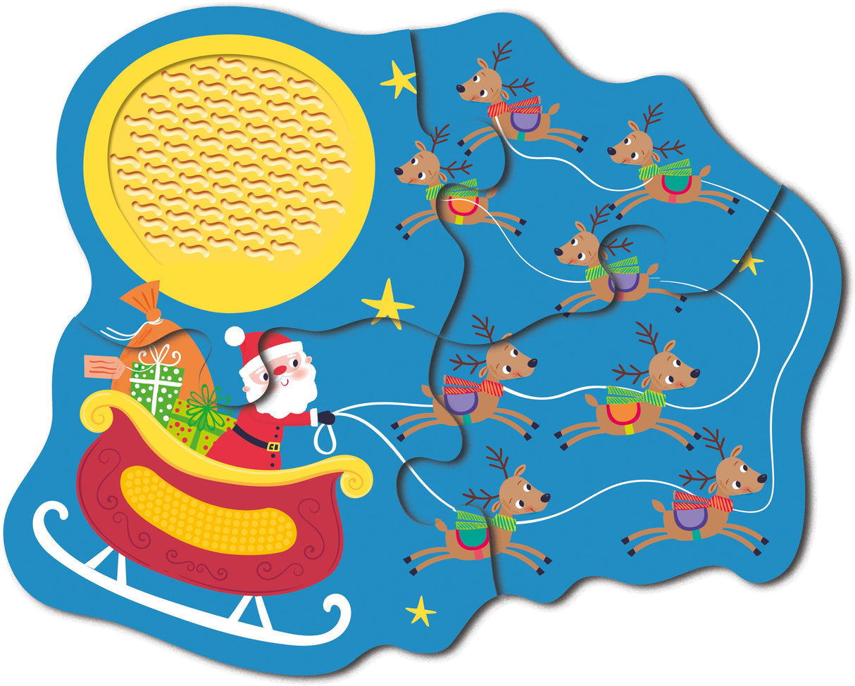 Touch and Feel Puzzle and Board Book Set – Santa’s Christmas Journey - Tactile Fun For Children